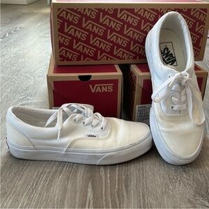 Vans White Low-Top Canvas Sneakers